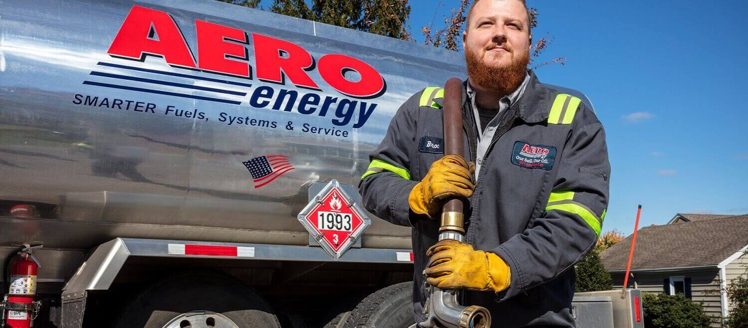 Aero Energy fuel driver makes a delivery.