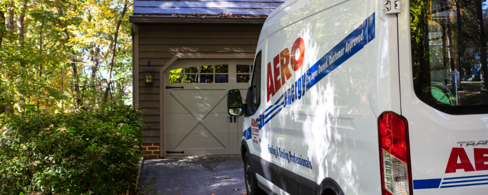 Aero Energy service van tends to a homeowner.