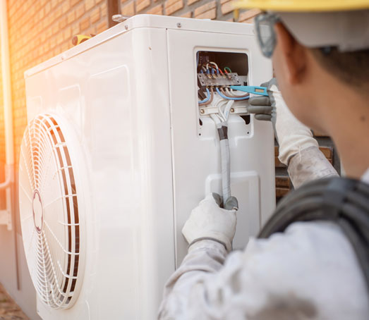 checking new air conditioner