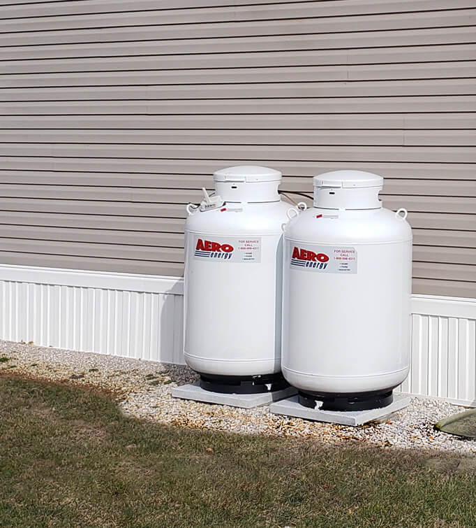 Aero Tanks sit outside a home.